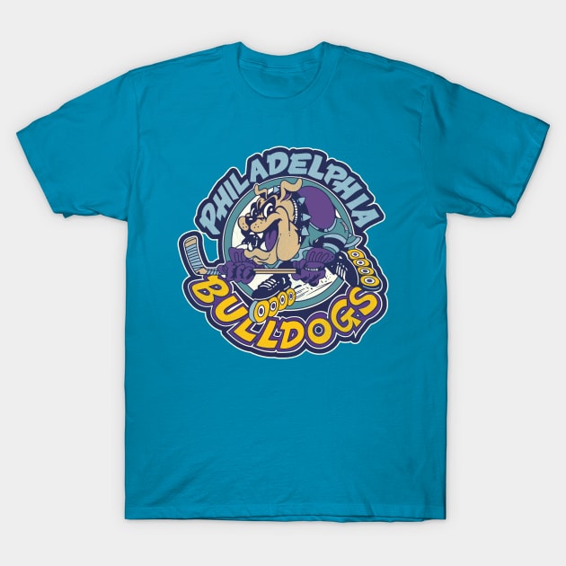 Defunct Philadelphia Bulldogs Roller Hockey T-Shirt by Defunctland